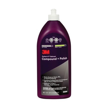 3M PERFECT IT GELCOAT COMPOUND POLISH Quart 7100223149